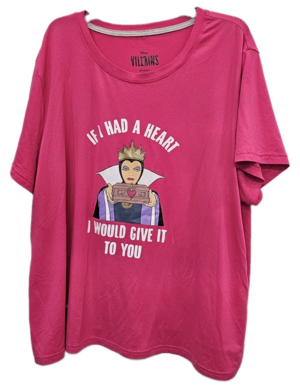 Disney Villains Evil Queen T-Shirt XXL Pink If I Had A Heart I’d Give It To You